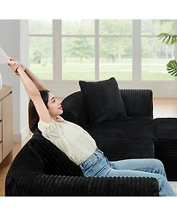 Streamdale Furniture 114" Cloud Sectional Couch, L-Shape Chaise, Modular Sofa