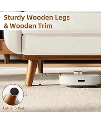 gaomon 65 Inch Loveseat Sofa Mid Century Modern Couch Comfortable Linen Upholstered Two Seat Deep Bedroom Office