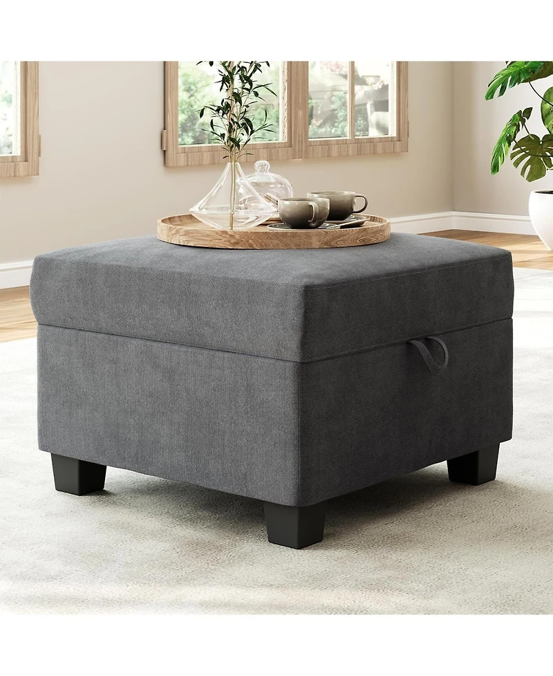 gaomon Modular Sectional Sofa with Large Storage Four Seat Couch with Two Ottomans U Shaped Sofa Chenille Upholstery Wooden Frame Living Room