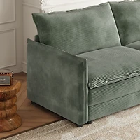 Streamdale Furniture Streamdale Corduroy 3-Seater Cloud Couch with Footrest & Cushions