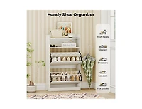 Slickblue Shoe Storage Cabinet with 2 Flip Drawers & Adjustable Shelves