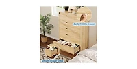 gaomon 5 Drawers Dresser for Bedroom & Nursery, Modern Dresser with Safe Rounded Corners & Hidden Handles