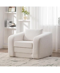 Streamdale Furniture Convertible Chenille Sofa Bed with Pillow - Single Seater