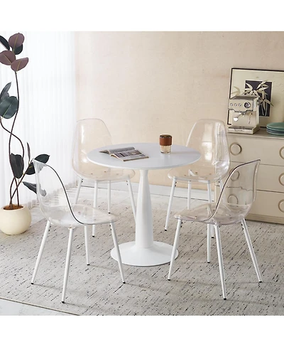 Streamdale Furniture 5pcs Dining Set, Metal Leg Table, Mid-Century Dining Table for 4-6 People