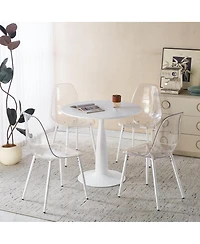 Streamdale Furniture 5pcs Dining Set, Metal Leg Table, Mid-Century Dining Table for 4-6 People