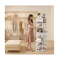Slickblue 7-Tier Rotating Shoe Rack 360° Spinning Carousel