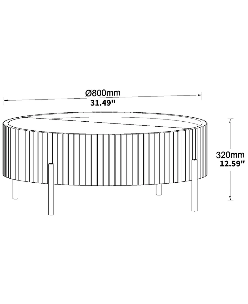 Boyel Living Round Coffee Table with Storage, Modern Accent Table with Rotating Top & Metal Legs for Living Room, Bedroom, Apartment