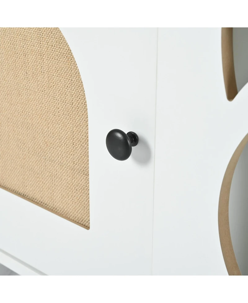 Streamdale Furniture Cat Litter Box Cabinet with Scratching Door