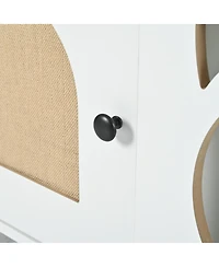 Streamdale Furniture Cat Litter Box Cabinet with Scratching Door