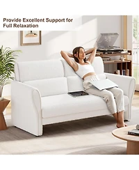 gaomon Two Seat Modern Boucle Accent Chair Lounge Upholstered Comfy Single Sofa Living Bedroom Office