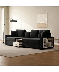 Streamdale Furniture Modern 111.8" Modular Upholstered 3-Seater Sofa Couch with Storage