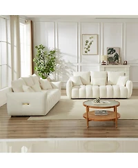Streamdale Furniture Streamdale 3 Seater + 3 Seater Combo Sofa, Modern Living Room Teddy Sofa, Wooden Frame
