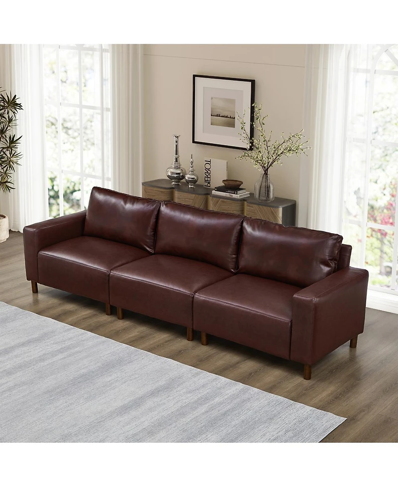 Streamdale Furniture 112" Luxury Pu Leather Sofa