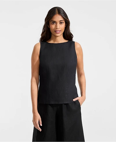 Lands' End Women's Linen Sleeveless Peplum Top