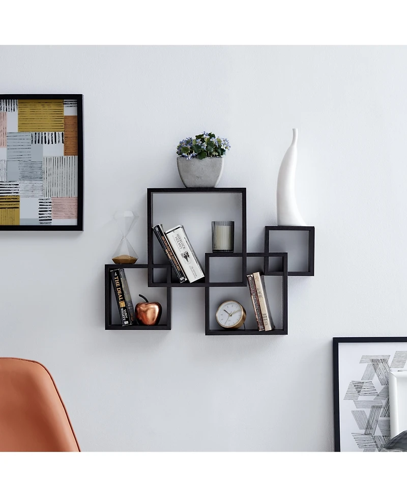 Danya B Intersecting Cube Shelves - Black