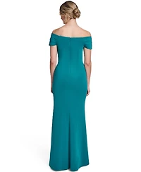 Jessica Howard Women's Off-The-Shoulder Side Tuck Gown