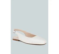 Sozani Genuine Suede Leather Slingback Flats