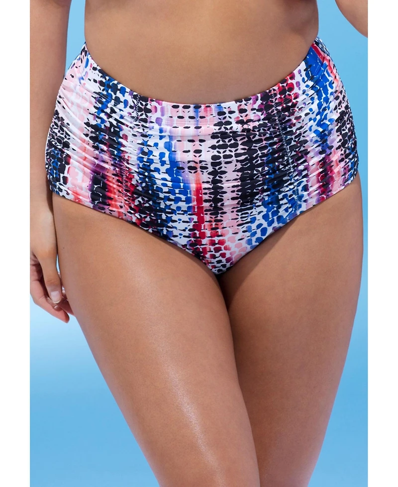 Swimsuits for All Women's Shirred High Waist Swim Brief
