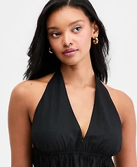 Bar Iii Women's Linen-Blend Halter Top, Macy's Exclusive