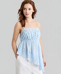 And Now This Petite Asymmetrical Lace Trim Pull-On Top, Macy's Exclusive