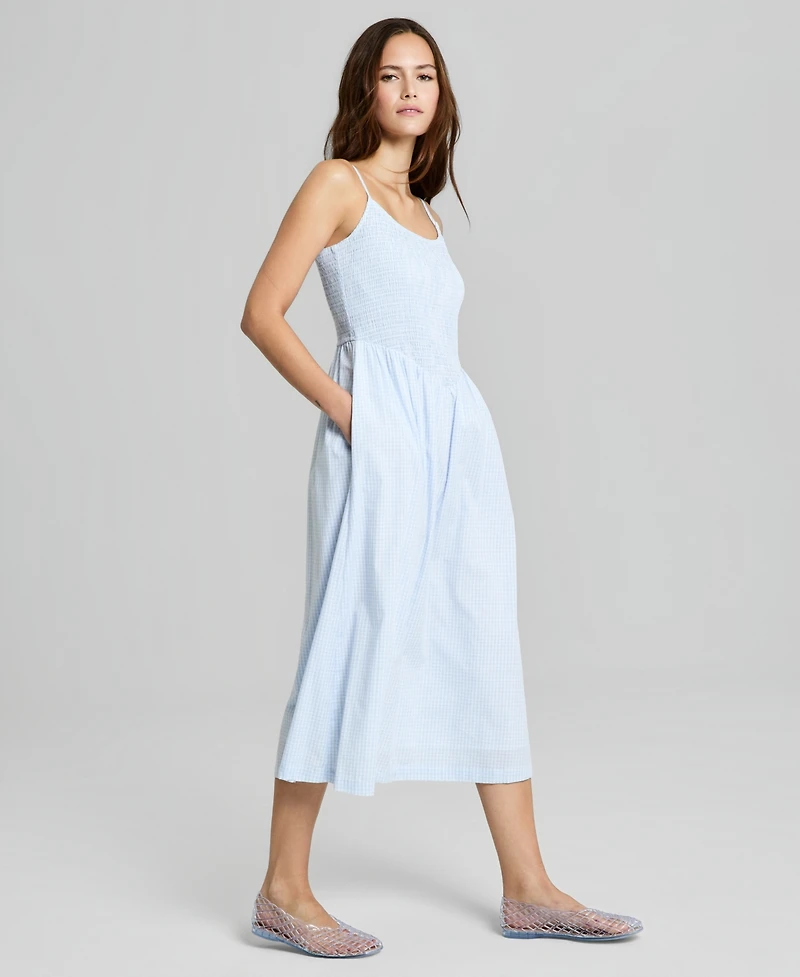 And Now This Petite Scoop Neck Smocked Midi Dress, Macy's Exclusive