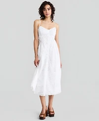 And Now This Women's Cotton Eyelet Back-Cutout Dress, Macy's Exclusive