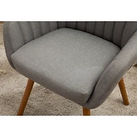 Simplie Fun Contemporary Fabric Accent Chair, Gray