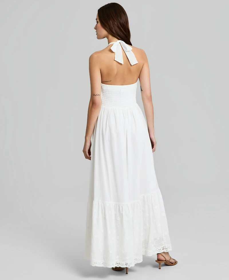 And Now This Women's Cotton Crochet-Trim Maxi Dress, Macy's Exclusive