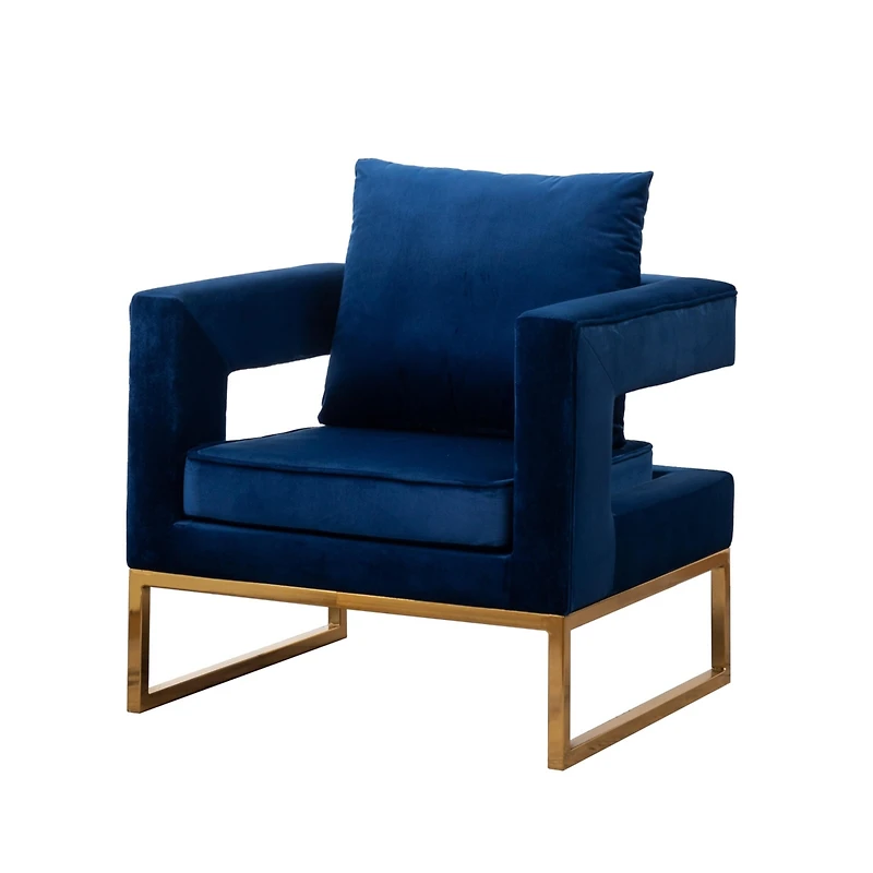 Simplie Fun Contemporary Upholstered Accent Arm Chair, Blue