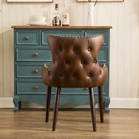 Streamdale Furniture Tufted Button Back barrel chair with Nailhead, Brown