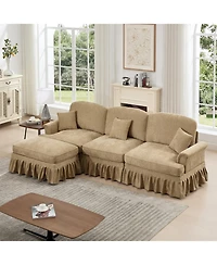 Streamdale Furniture Mid Century Modular Sectional Sofa with Ottoman