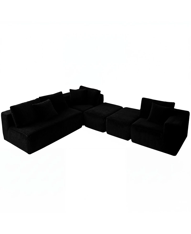 Streamdale Modular U-Shaped Sectional Sofa, 132-inch 4-Seater with Reversible Chaise Lounge