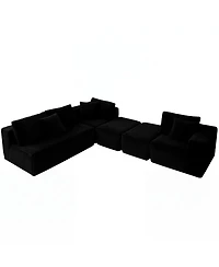 Streamdale Modular U-Shaped Sectional Sofa, 132-inch 4-Seater with Reversible Chaise Lounge