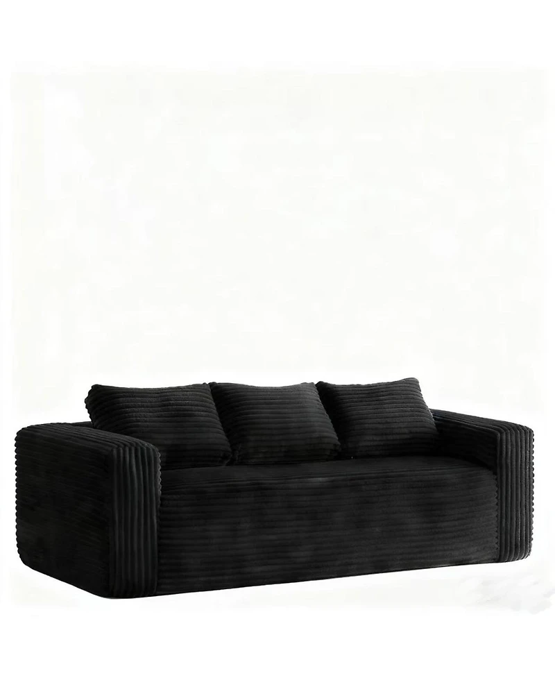 Streamdale Furniture Cloud Loveseat Sofa Couch in a Box, 3 Seater Boneless Couch, Comfy Deep Seat Corduroy Sofa