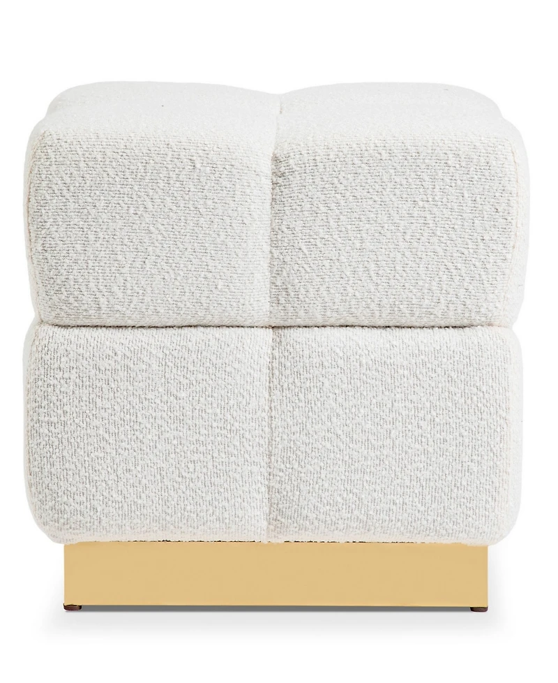 Soren 18" Wood Boucle Storage Ottoman