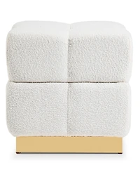 Soren 18" Wood Boucle Storage Ottoman