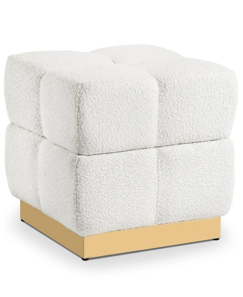 Soren 18" Wood Boucle Storage Ottoman