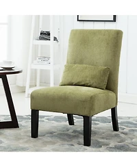 Streamdale Furniture Contemporary Chenille Fabric Armless Chair with Pillow