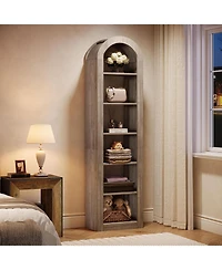 Tribesigns 74.8" Tall Arched Bookshelf, 6-Tier Narrow Open Bookcase(1 Pc)