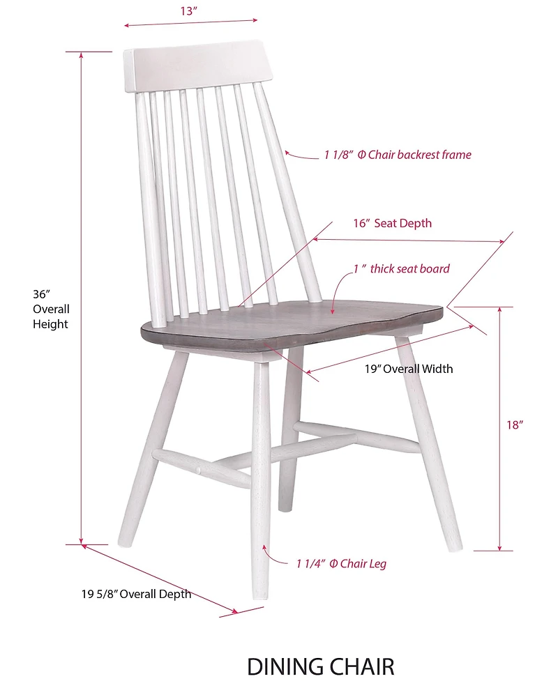 Kings Brand Furniture Set of 2 Dining Chairs
