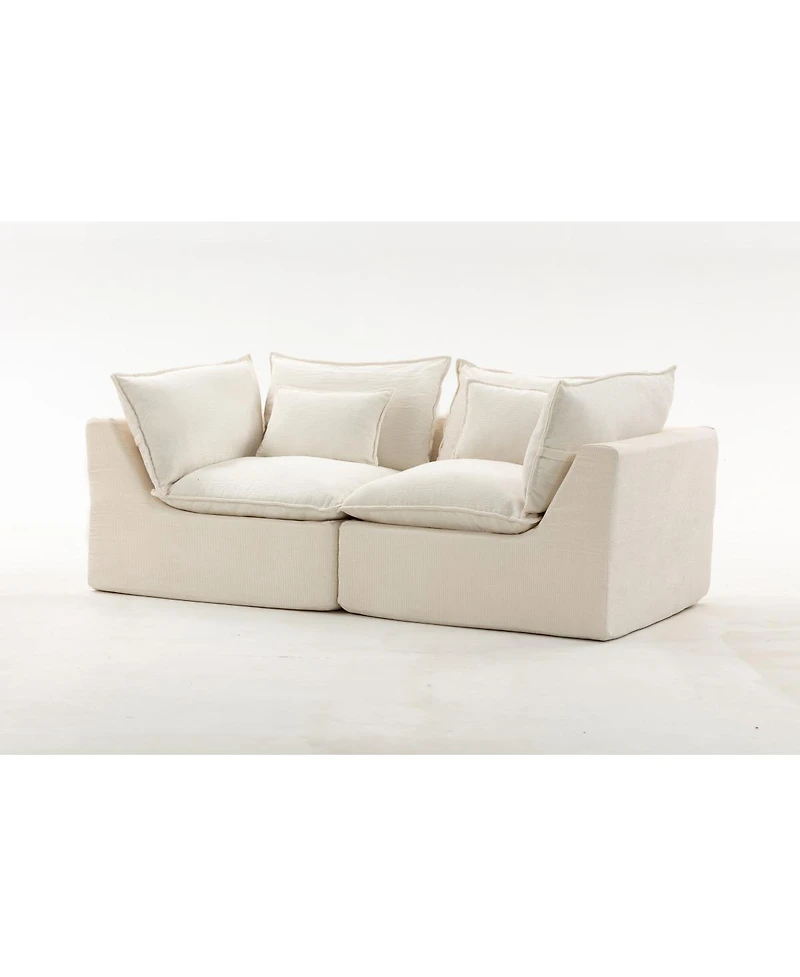 Streamdale Furniture Cloud Couch Oversized Modular Sectional Sofa, 2-Seat