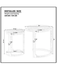 Streamdale Furniture 24" 2PC Curved Round Wooden Coffee Table Set