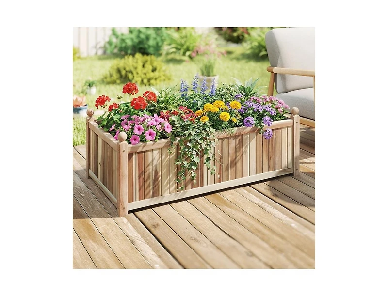 Slickblue Acacia Wood Raised Garden Bed with Protective Liner