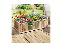 Slickblue Acacia Wood Raised Garden Bed with Protective Liner