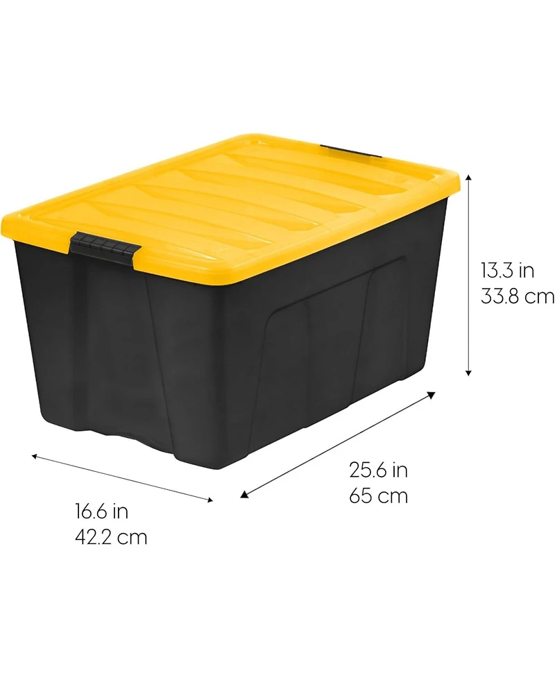 Iris Usa 72 Qt Plastic Storage Bins Stackable with Latching Lids, Bpa-Free, Durable Nestable Containers, 6-Pack