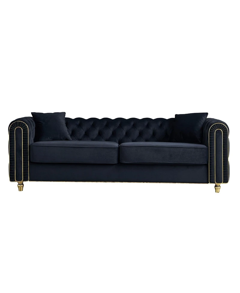 Streamdale Furniture 86" Modern Tufted Sofa with Toss Pillows