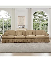 Streamdale Furniture Elegant Mid-Century 4-Seater Chenille Sofa, Flared Arms,