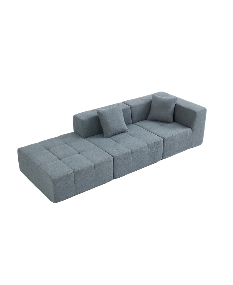 Streamdale Furniture Modern Modular Sectional Single Sofa Couch Accent Armless Chair