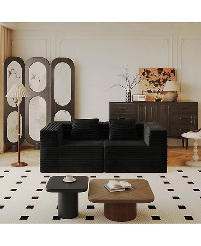 Streamdale Furniture Plush Corduroy Modular Sectional Sofa - Flexible, Comfortable, No Assembly