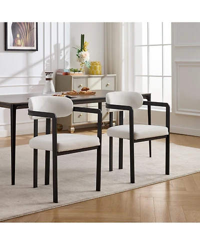 Clihome Modern Dining Room Chairs, Upholstered Boucle Kitchen Chairs